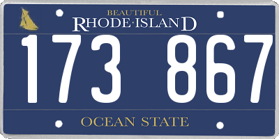 RI license plate 173867