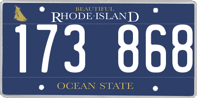 RI license plate 173868