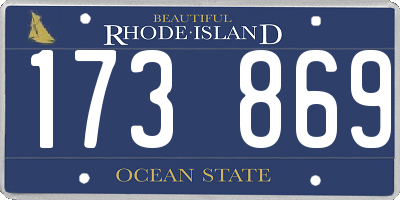 RI license plate 173869
