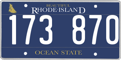 RI license plate 173870