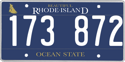 RI license plate 173872