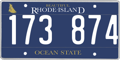 RI license plate 173874