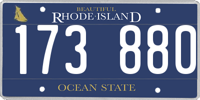 RI license plate 173880