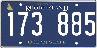 RI license plate 173885