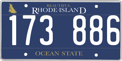 RI license plate 173886