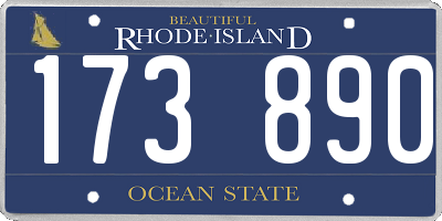 RI license plate 173890