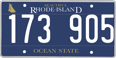 RI license plate 173905