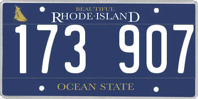 RI license plate 173907