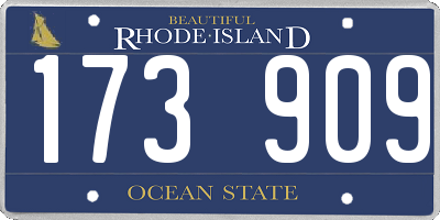RI license plate 173909