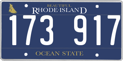 RI license plate 173917