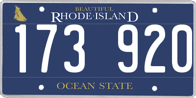 RI license plate 173920