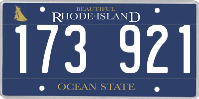 RI license plate 173921