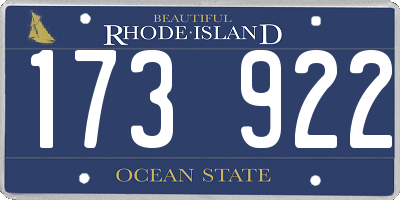 RI license plate 173922