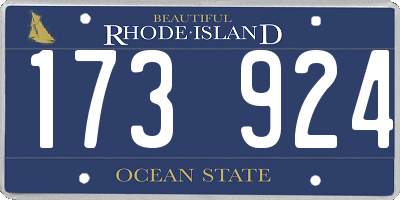 RI license plate 173924