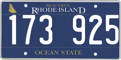 RI license plate 173925