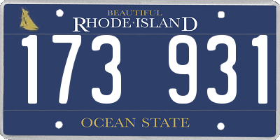 RI license plate 173931
