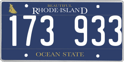 RI license plate 173933