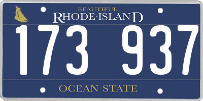 RI license plate 173937