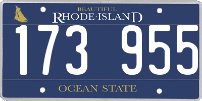 RI license plate 173955