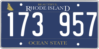 RI license plate 173957