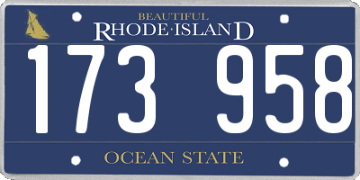 RI license plate 173958