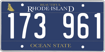 RI license plate 173961