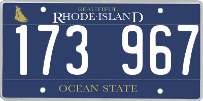 RI license plate 173967