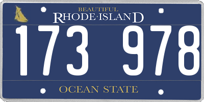RI license plate 173978