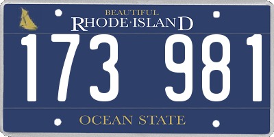 RI license plate 173981