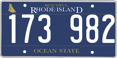 RI license plate 173982