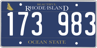 RI license plate 173983