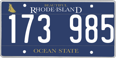 RI license plate 173985