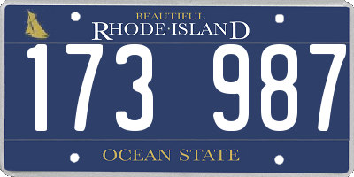RI license plate 173987