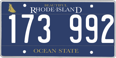 RI license plate 173992