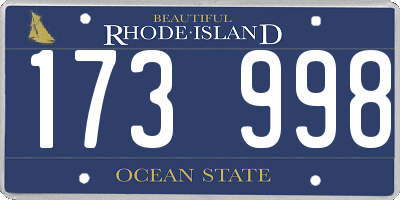 RI license plate 173998