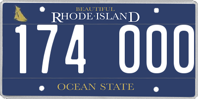 RI license plate 174000