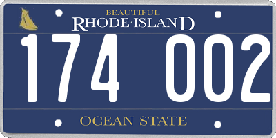 RI license plate 174002