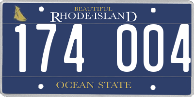 RI license plate 174004