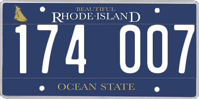 RI license plate 174007