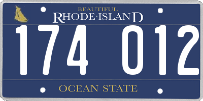 RI license plate 174012