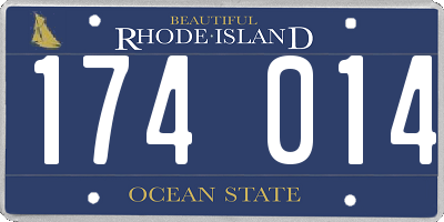 RI license plate 174014