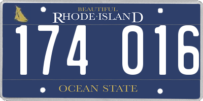 RI license plate 174016