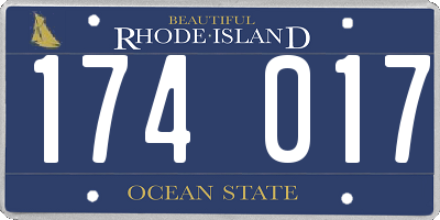 RI license plate 174017
