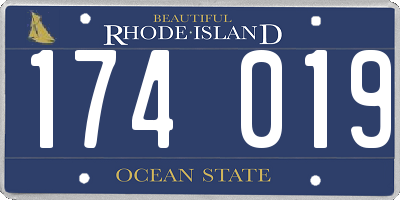 RI license plate 174019