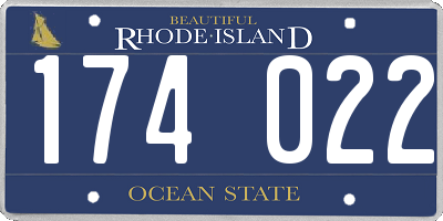 RI license plate 174022