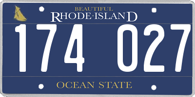 RI license plate 174027