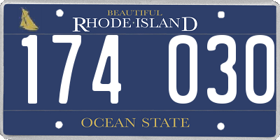 RI license plate 174030