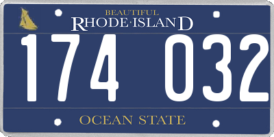 RI license plate 174032
