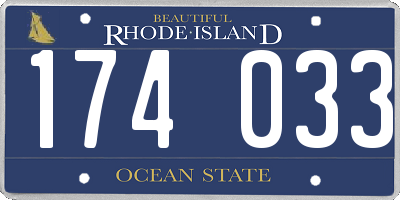 RI license plate 174033
