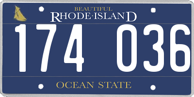 RI license plate 174036